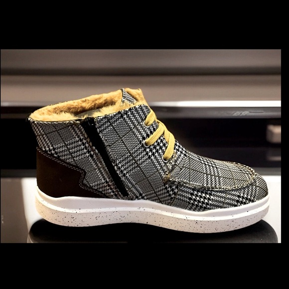Plaid Black Yellow Fur Boot Zip-Up & Lace Romika Helsinki 02 Sz40 8-8.5 Sneakers - Picture 16 of 16